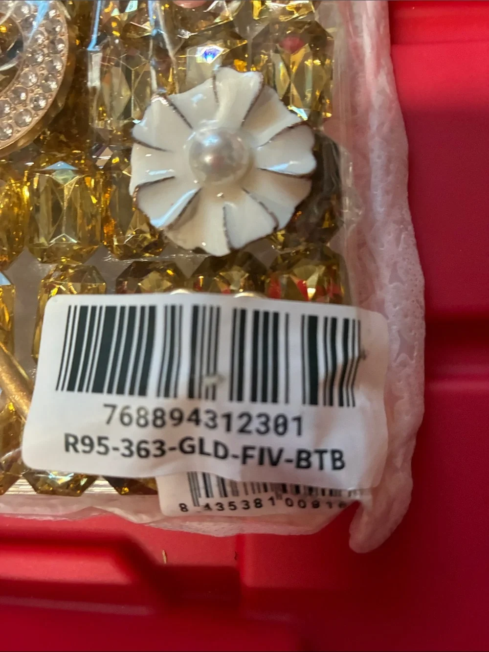 Source Unknown Gold Jeweled '5' Bling Phone Case